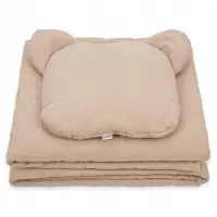 Kerstin Muslin Dekentje & Plat Kussen "Zand" 50x75cm Premium