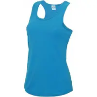 Awdis sport singlet voor dames - blauw - mouwloos shirtje - polyester - lucht doorlatend - snel drogend S