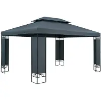 Selius Tuinpaviljoen 3x4 Meter - Antraciet Metaal - Waterdicht UV 50+ Polyester Dak