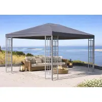 Selius Partytent Paviljoen - 3x4 Meter Antraciet - 260 g/m2 Polyester PVC Gecoat - Grijs Stalen Frame - Tuin Tent