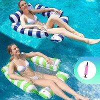 Markenlos Waterhamaca 4-in-1 - 2 stuks, opblaasbaar, inklapbaar, inclusief handpomp
