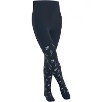 Falke Little Flowers dun gedessineerd katoen panty kinderen blauw - maat 110-116