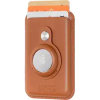 AdroitGoods Magnetische Pasjeshouder – Geschikt voor iPhone met MagSafe-ondersteuning – RFID – PU-Leder – Compatibel met Apple AirTag - Leder/Bruin