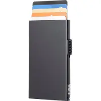 AdroitGoods Pasjeshouder 7 Pasjes Portemonnee - Creditcardhouder Met RFID Technologie - Aluminium/Zwart