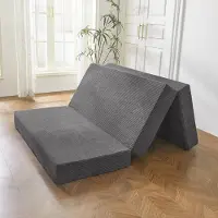 Dripio Matras voor een bedbank, 15 cm dik, geschikt voor een tweepersoonsbed, kleur: antracietgrijs, met wasbare hoes