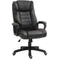 MH Handel GmbH Bureaustoel met massagefunctie, in hoogte verstelbare directiestoel, ergonomische draaistoel, 6 vibratiepunten, bruin