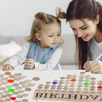 Markenlos Houten kalender voor verjaardagen met labels - Een zelfgemaakte wanddecoratie om verjaardagen te onthouden en een cadeau voor de moeder
