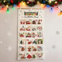 Famanu – Vulbare stoffen adventskalender, kleurrijk, met 24 zakjes en cijfers, inclusief decoratiemateriaal