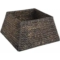 vidaXL Kerstboomkraag Vierkant Zwart 50 x 50 x 25 cm Waterhyacint