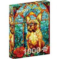 Enjoy French Bulldog Stained Glass Puzzel 1000 Stukjes