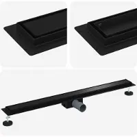 Syfax 2 in 1 Doucheafvoer Zwart 90 cm Roestvrij staal 304