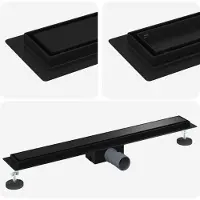 Syfax 2 in 1 Doucheafvoer Zwart 80 cm Roestvrij staal 304