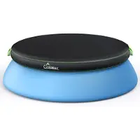 Selius 12FT ronde zwembadafdekking, opblaasbare zwembadafdekkingen voor bovengrondse zwembaden met elastisch koord - nauwsluitende pasvorm en eenvoudige set