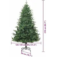 vidaXL Kunstmatige voorverlichte kerstboom met ballenset Groen 210 cm