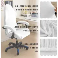 Markenlos Verstelbare en wasbare stoelhoesjes voor gamingstoelen met armleuningen - antislip en goede elastische pasvorm voor computerstoelen en gamingstoelen (wit)