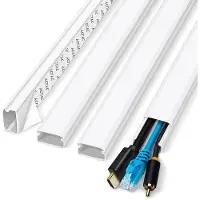 OEM Kabelafdekking voor wand - Kabelklemdoos - Verbergt draden en kabels - PVC-afdekking - 157 cm - Wit