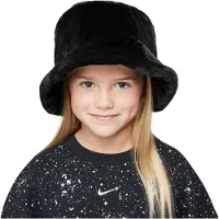 Nike Apex-buckethoed van imitatiebont voor kinderen (Zwart)