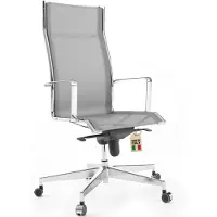 Selius Ergonomische Bureaustoel Chroom/Grijs - Hoge Rugleuning - Mesh Materiaal - Draaibaar