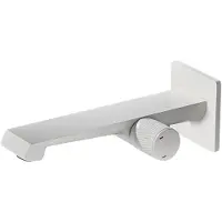 Dripio Wandmontage wastafelmengkraan, één greep, wit, messing, voor badkamer of keuken