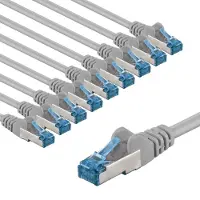 Goobay CAT 6 A Patch Cable S/FTP (PiMF), 5 m, grey, Set of 10