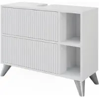 Vicco Wastafelonderkast Leano Wit 80 x 62 cm met 2 laden, Model 52130
