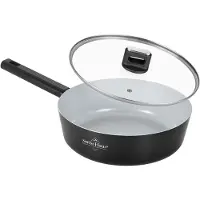 Swiss Haus Koekenpan 24 cm met deksel, geschikt voor alle warmtebronnen, inclusief inductie, Speiez Castle Collection, zwart, SH-SCDF24B