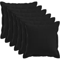 vidaXL Kussensloop 6 st HOUTEN Zwart 50 x 50 cm Faux Linnen