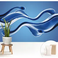 Wallfluent Fotobehang - Blauw Vliesbehang - 208x146 cm - Abstracte Lichtheid Fotobehang Vlies - Hal behang Abstractie - Muurschildering - Woonkamer behang