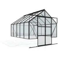 Vitavia kas "Cassandra 8300", zwart, 8,3 m², zonder funderingsmuur, 3 mm gehard glas