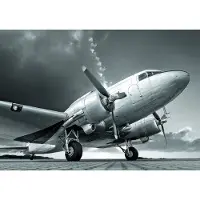 Karo-art Fotobehang Propellervliegtuig - Vliesbehang - 208 x 146 cm
