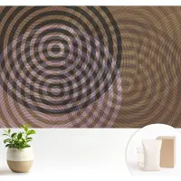Wallfluent Fotobehang - Bruin Vliesbehang - 104x70 cm - Hypnotiserende Cirkels Muurschildering - Gang behang Abstractie - Fotobehang Vlies - Slaapkamer behang