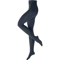 Burlington Cosy Cottage gedessineerd katoen wol panty dames blauw - maat 40-42