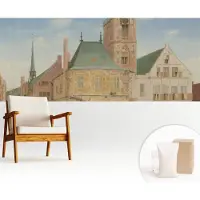 Wallfluent Fotobehang - Blauw Vliesbehang - 250x104 cm - Historisch Stadhuis Fotobehang Vlies - Woonkamer behang Architectuur - Muurschildering - Woonkamer behang