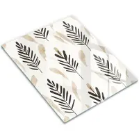 Wallfluent Glazen Snijplanken - Boho-Planten Snijplanken Glas - 30 cm x 40 cm - Romig Snijplanken van Glas - Snijplank van Glas - Design Glazen Snijplank Keuken - Antislip Hakplank van Glas