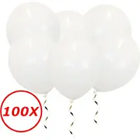 Ballon Witte Ballonnen Verjaardag Versiering Witte Helium Ballonnen Bruiloft Feest Versiering EK WK Koningsdag Wit 100 Stuks