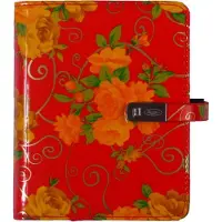 Kalpa 1311-46 Pocket organizer – Romantic Flower, rode rozenprint, kunstleer 1 week per 2 paginas 2026-2027-2028