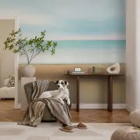 Coloray Vliesbehang - Blauw Snellijm Behang - 250x250 cm - Kustlandschap Fotobehang Vlies - Woonkamer behang Landschappen - Muurschildering - Woonkamer behang