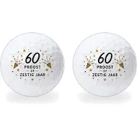 Wilson Golfballen 60 Jaar - Verjaardag Golf Cadeau - 2 stuks - Golfbal met Opdruk