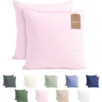 Lavea Set van 2 Kussenslopen - 50x50 - 100% Microvezel - Zachte en Adememende Kussenhoezen, OEKO-TEX Gecertificeerd - Roze
