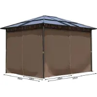 Selius Zijpanelen set voor hardtop paviljoen 3x3,6m met ritssluiting