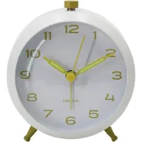 Karlsson Wekker Button Retro White Citrine Yellow