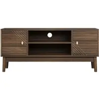 STILVORA TV Meubel - Mid-Century Modern Design Met Opbergruimte En Kabelmanagement - Voor Woonkamer En Slaapkamer - Walnoot - 110 Cm