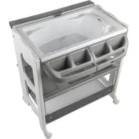 Bebeconfort Dolphy, bad- en verschoningsunit, mobiele 2-in-1-unit, vanaf de geboorte tot 12 maanden, 0-11 kg, Grey Mist