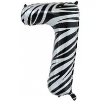 Wefiesta Folieballon Cijfer 7 Zebraprint 86 cm