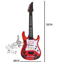 Ilso gitaar - rockband - licht en geluid - 52 cm - rood - inclusief batterijen