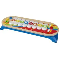 Playtive Houten Xylofoon Muziekinstrument - Gemaakt met echt hout - Aanbevolen leeftijd: vanaf 1 jaar - Bevordert hand-oogcoördinatie en motoriek - Met kleurrijke lichteffecten op de toetsen