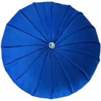 Szczerbuś Decoratieve Ronde Kussen Blauw Velours 35cm