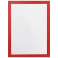 MAGNETOPLAN Magnetische polen Informatiekader magnetofix, A4 staand/liggend, zelfklevend, PP, rood, 2 stuks