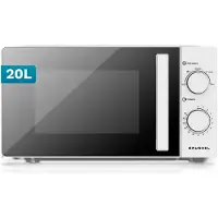 Grunkel MW-20EASY, Werkblad, Vrijstaande magnetron, 20 liter, 700 watt, Draaibaar, Wit, Zwart
