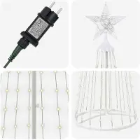 vidaXL Led-kegelkerstboom 250 cm 470 LED's Warmwit Staal Wit